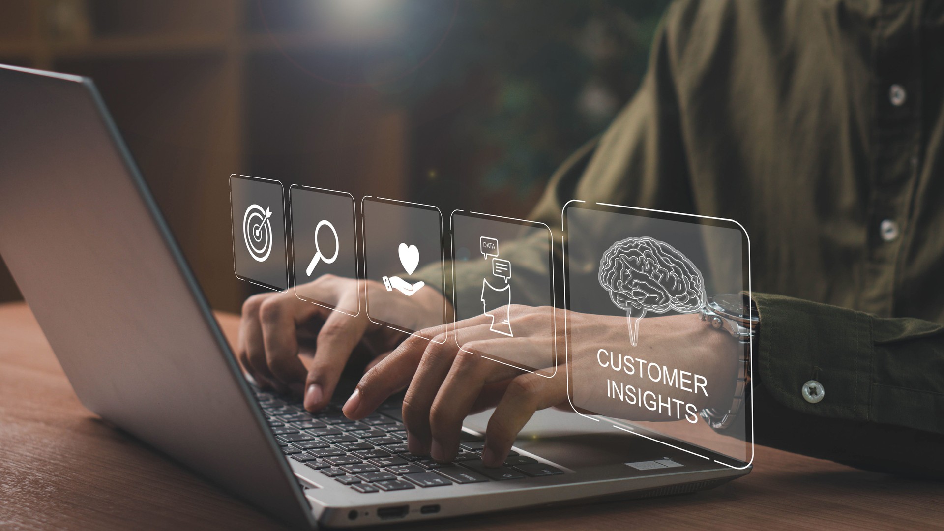 Customer insight marketing concept using AI technology, Deep understanding of customers, behaviors and needs. Using customer insight to build strong customer relationship and increase loyalty.