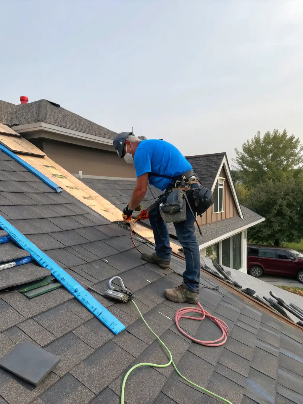 A visually appealing TikTok video showcasing a roofing company's completed project, demonstrating quality workmanship and customer satisfaction.