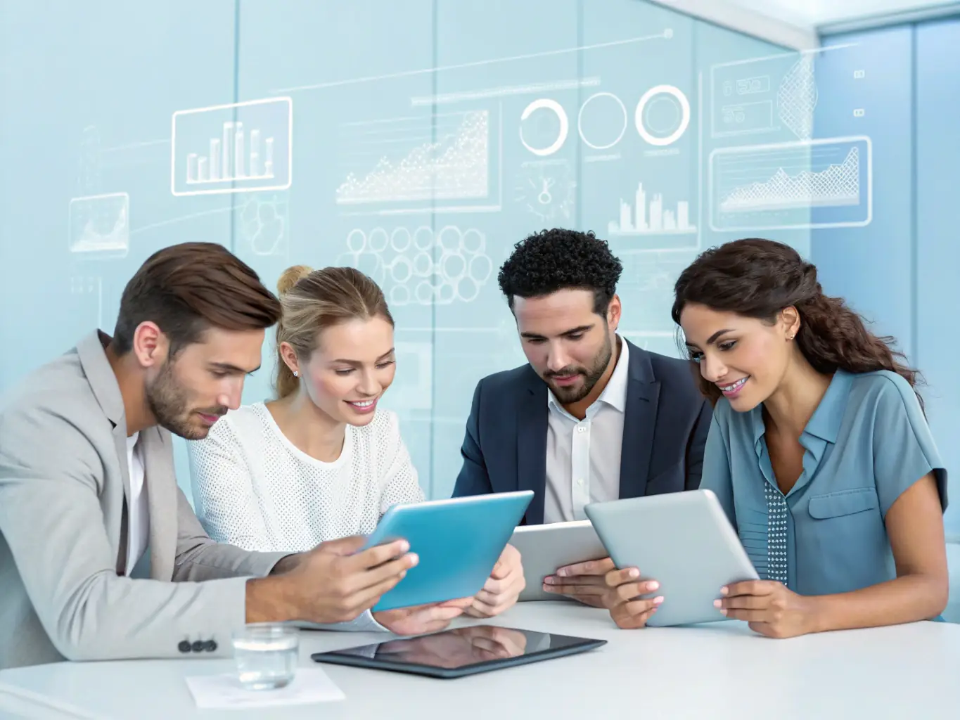 An image of a team of AI specialists collaborating on a project, highlighting Titaneer AI's expertise and personalized approach.