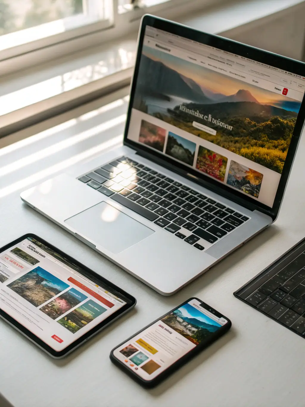 An image featuring a variety of social media platforms displayed on different devices, representing a multi-channel approach to social media marketing.