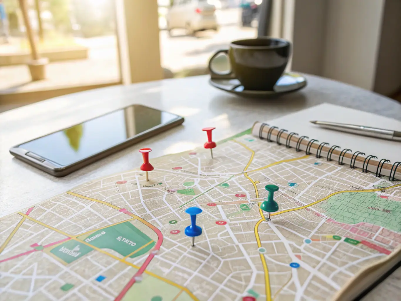 An image of a local map with pins highlighting business locations, symbolizing the effectiveness of local SEO strategies.