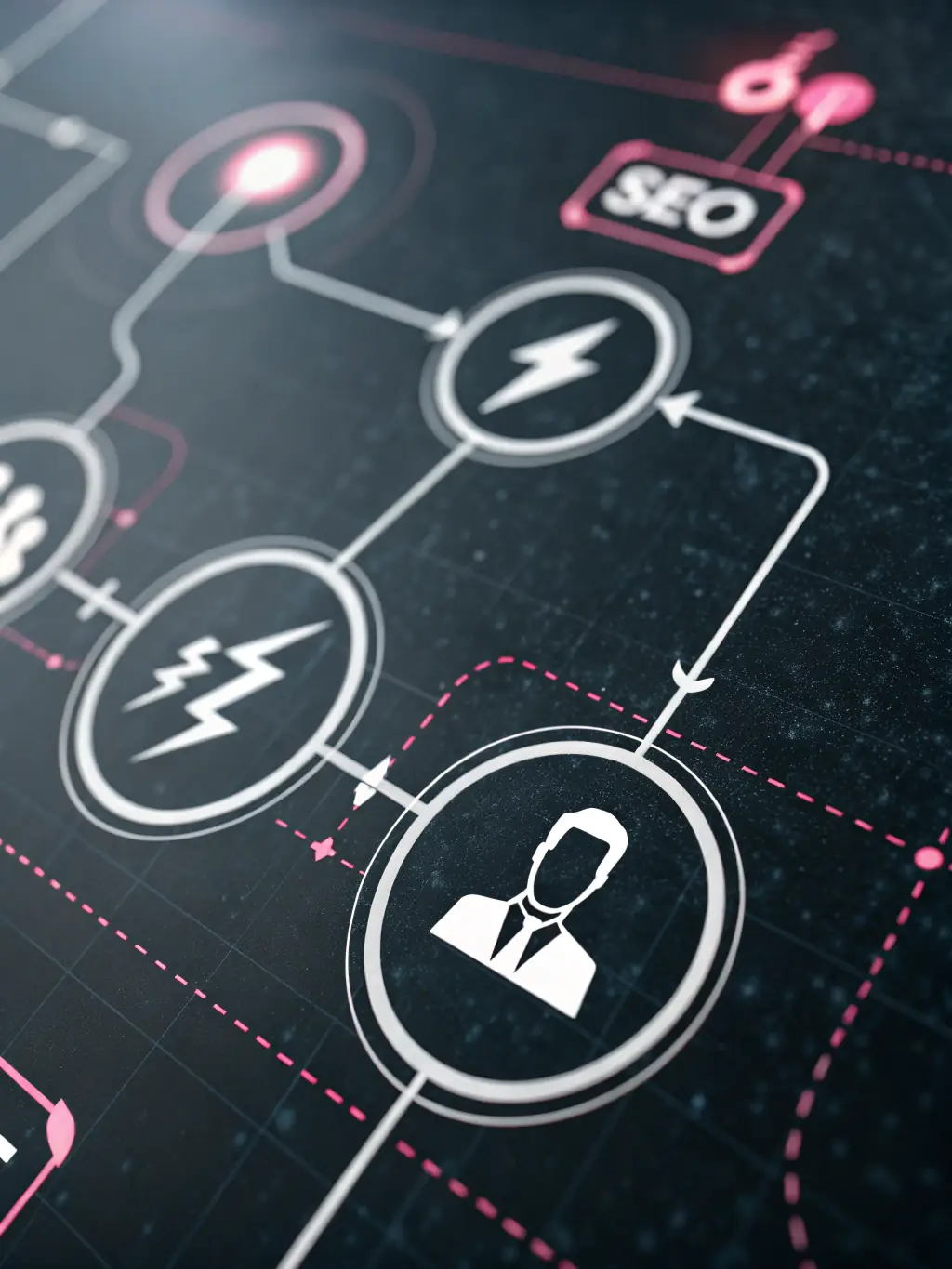 A graphic illustrating voice search optimization techniques, showing how keywords and content are tailored for voice queries.